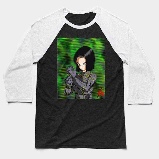 Android 17 as Black Panther Baseball T-Shirt by Pyropen